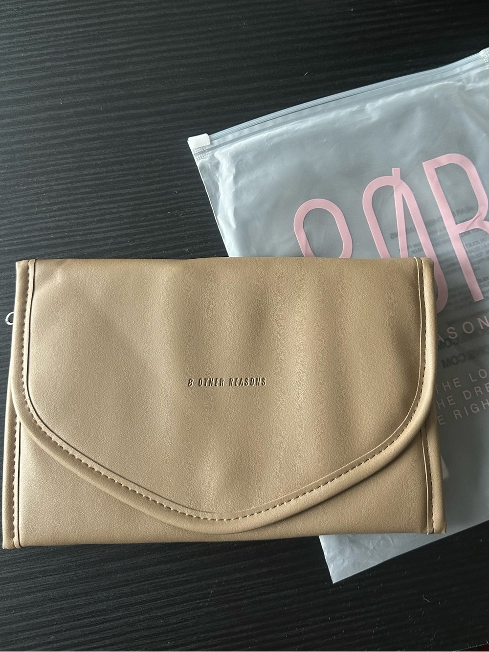 8 Other Reasons Beige Fold-Over Jewelry Travel Bag - New